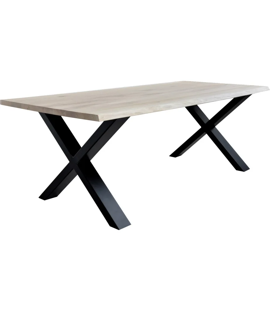 Set de 2 pieds en X - L 94 x H 74 section métal 12 x 6 cm