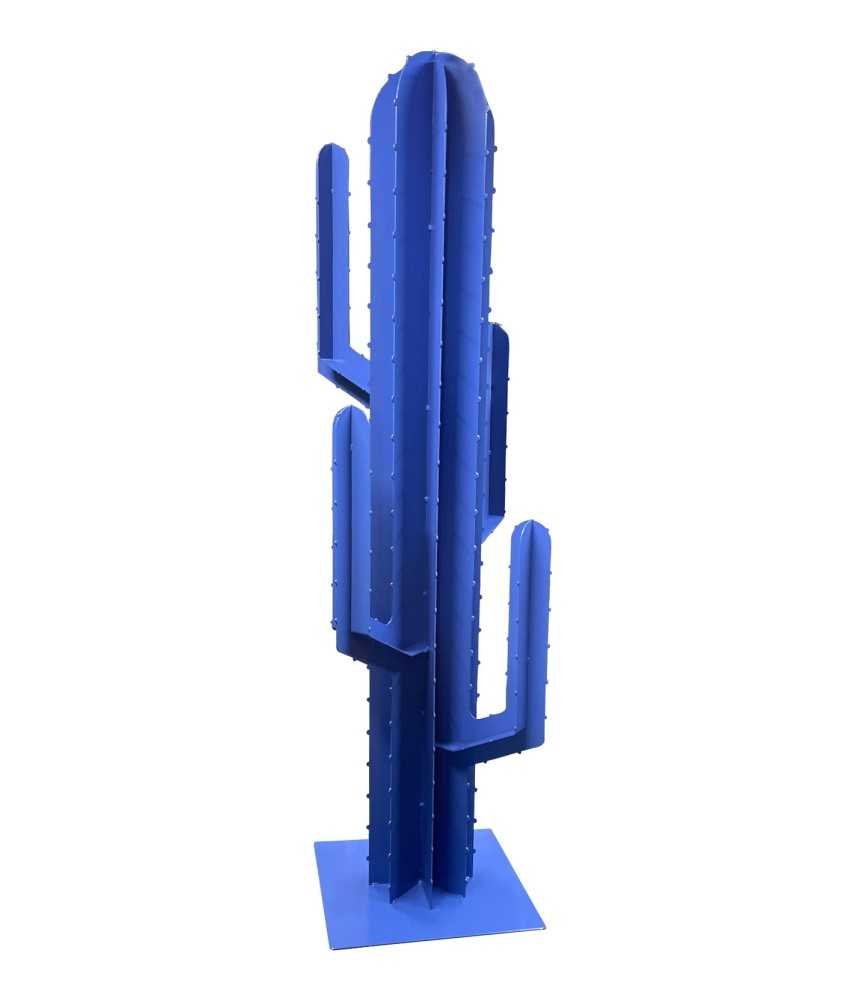 Cactus en métal couleur Bleu H 230 x P 80/80