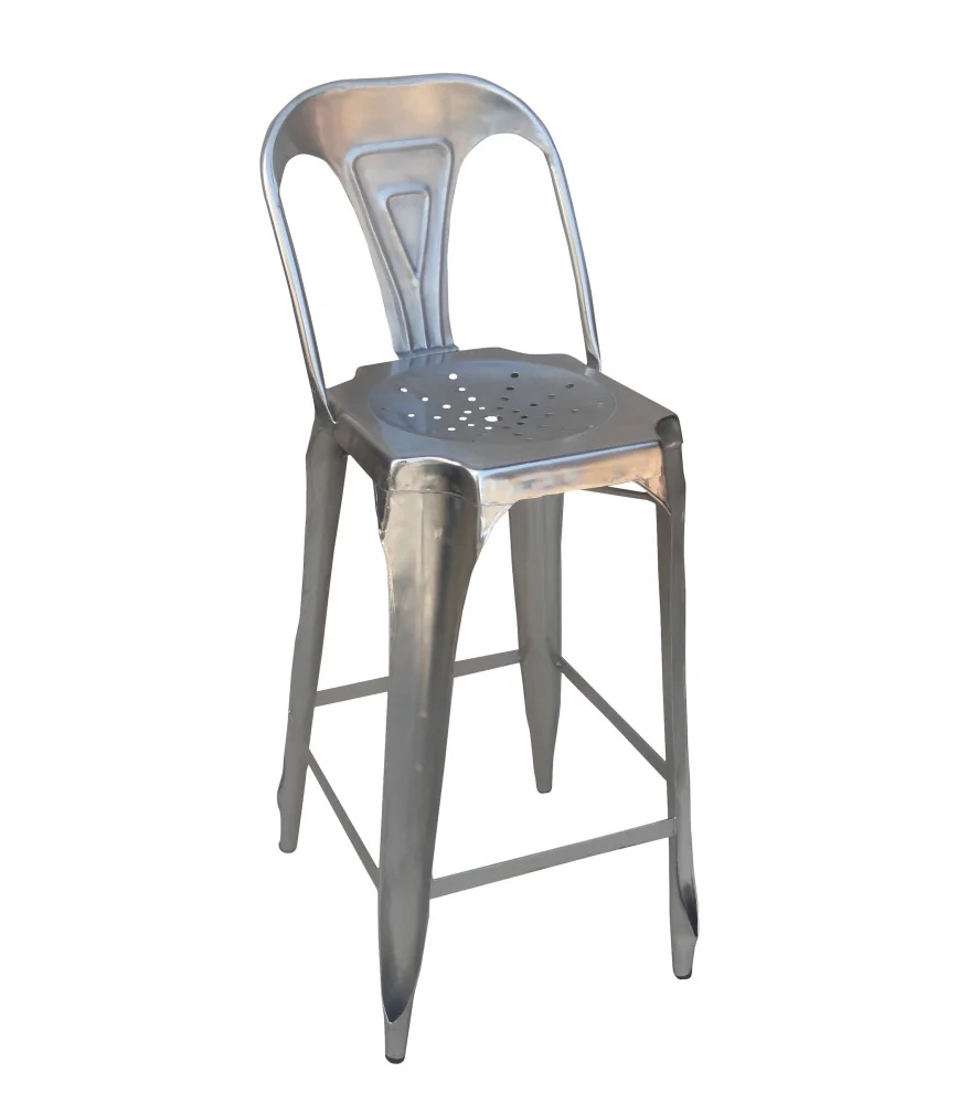 Fauteuil de bar avec dossier acier