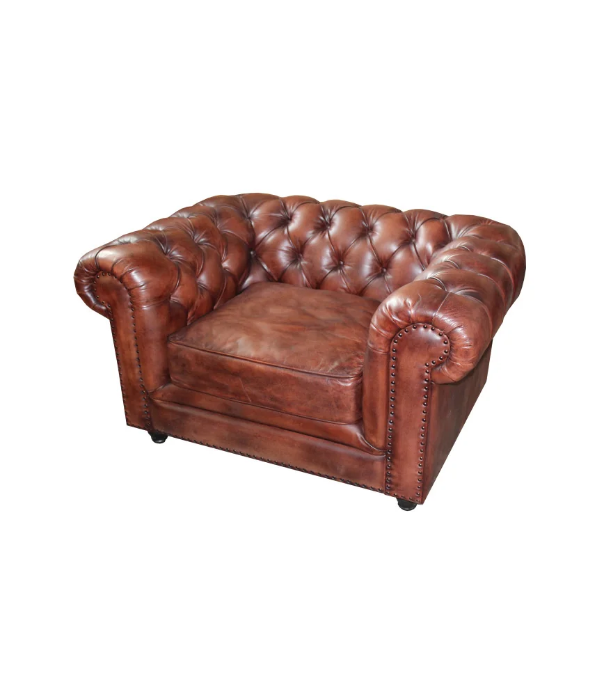 Fauteuil CHESTERFIELD L120 en cuir