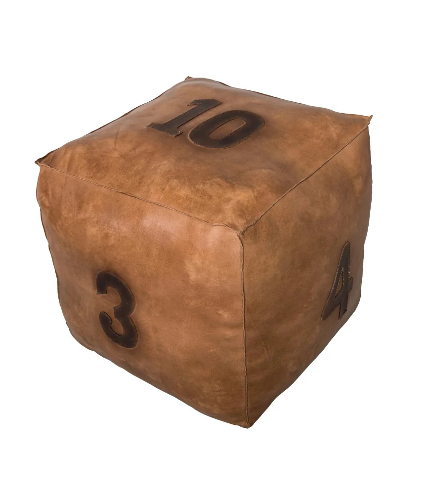 Pouf cuir avec numéros