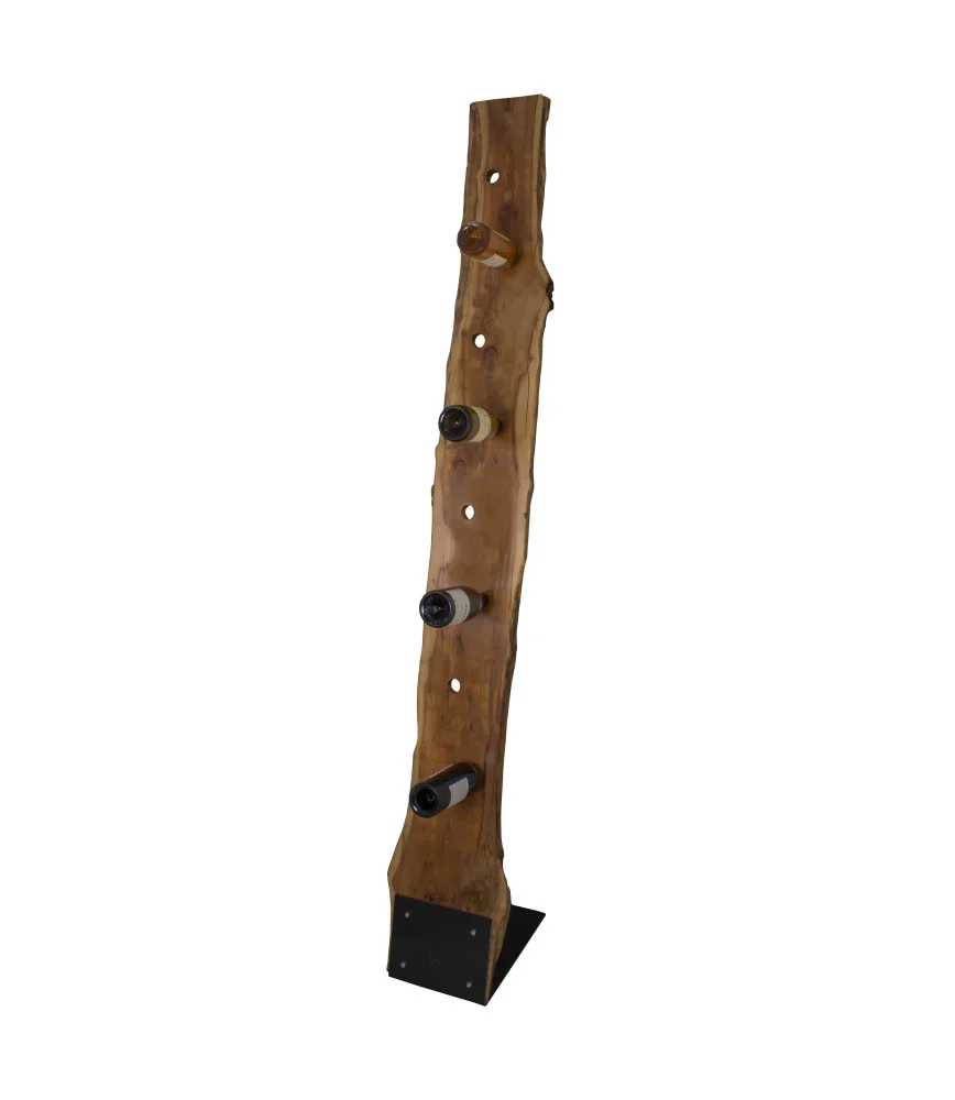 Porte bouteilles en fer et bois