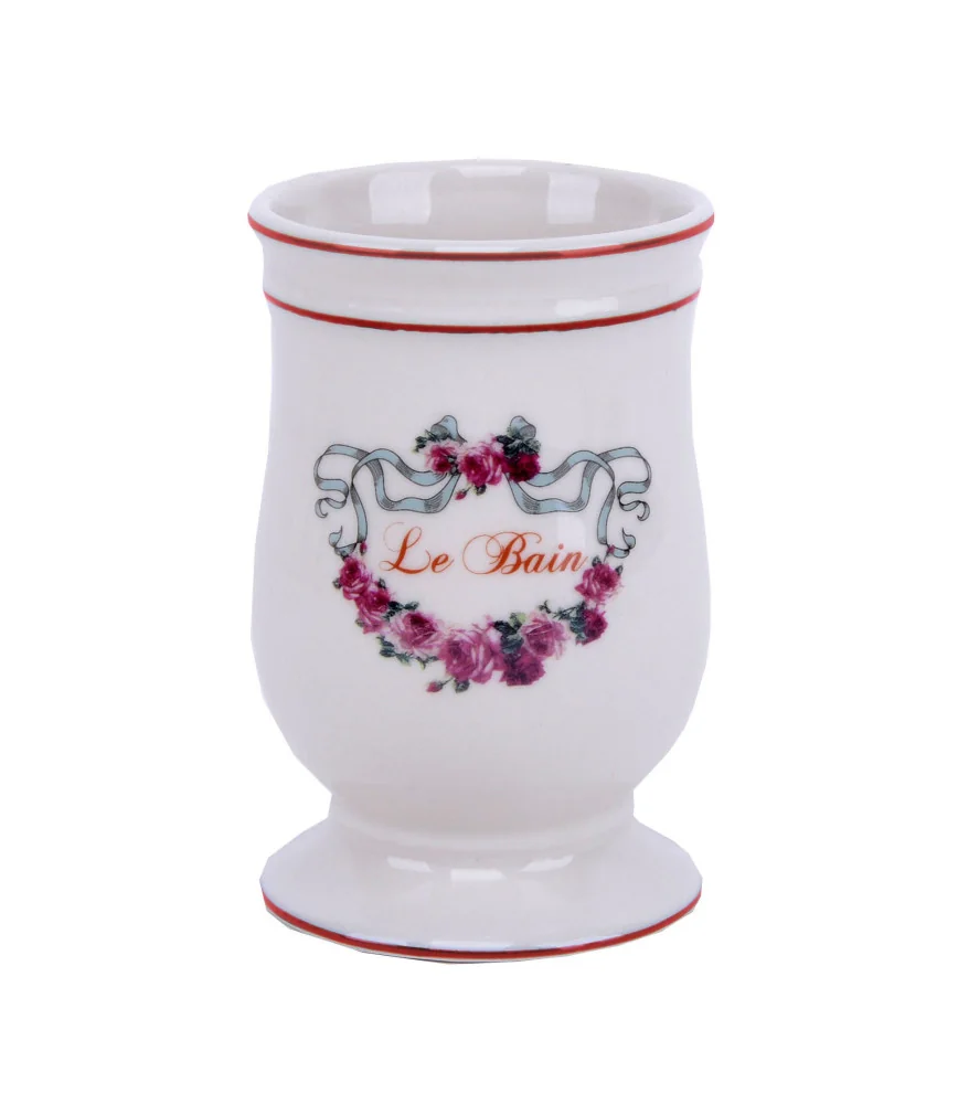 Gobelet coeur ruban roses