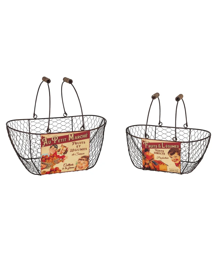 Set de 2 paniers "Le marché"