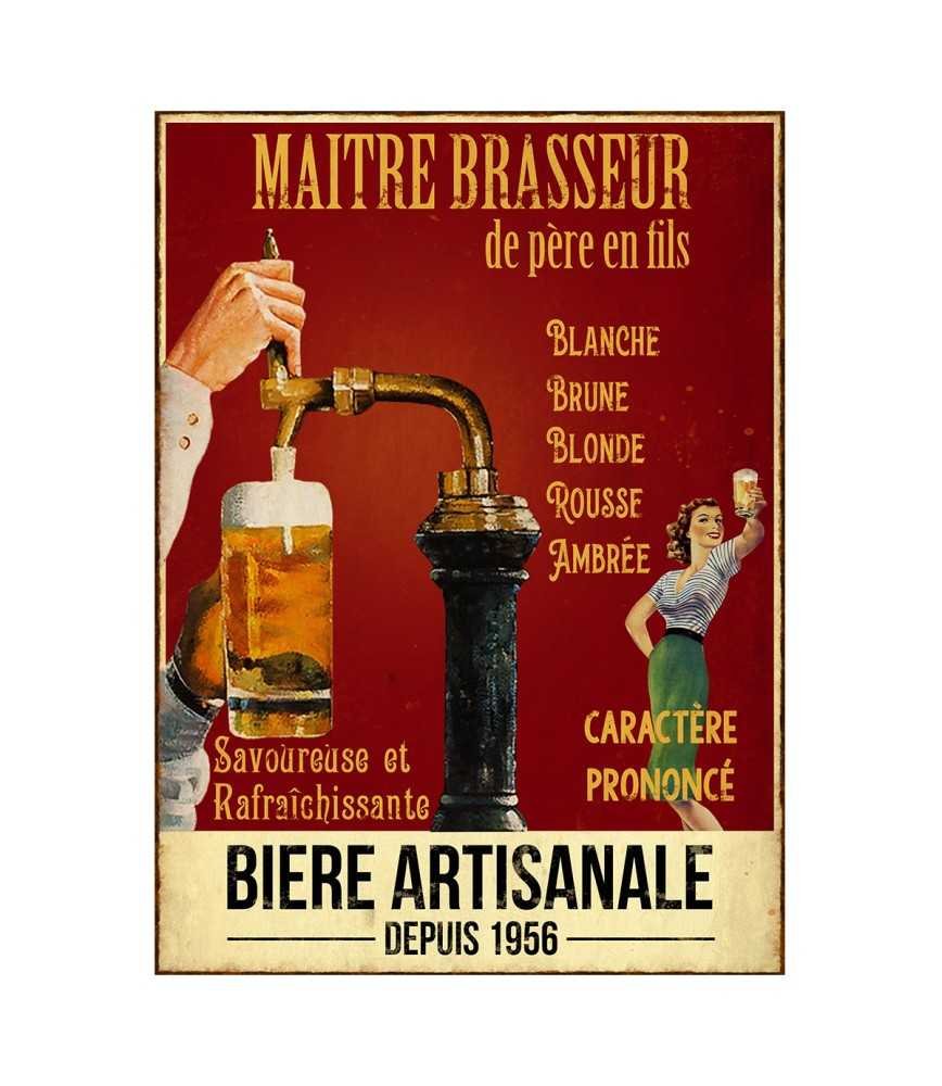 Plaque "Maître brasseur" 25 x 33 cm