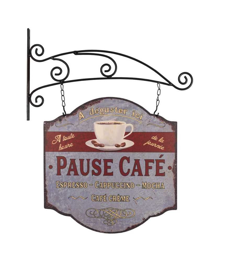 Panneau double face avec fixation "Pause café"