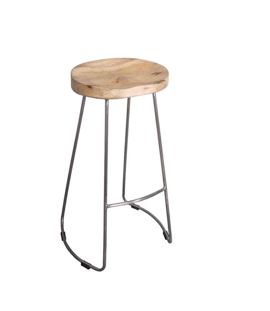 Tabouret de bar assise bois
