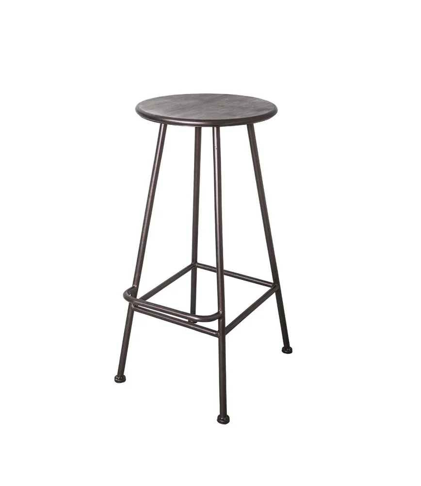 Tabouret fer avec repose pieds