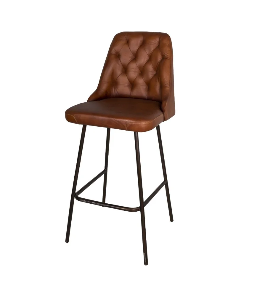 Chaise de bar en cuir