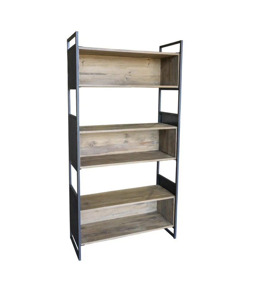 Bibliothèque Metal/Bois 3 casiers L100 X H200 X P40