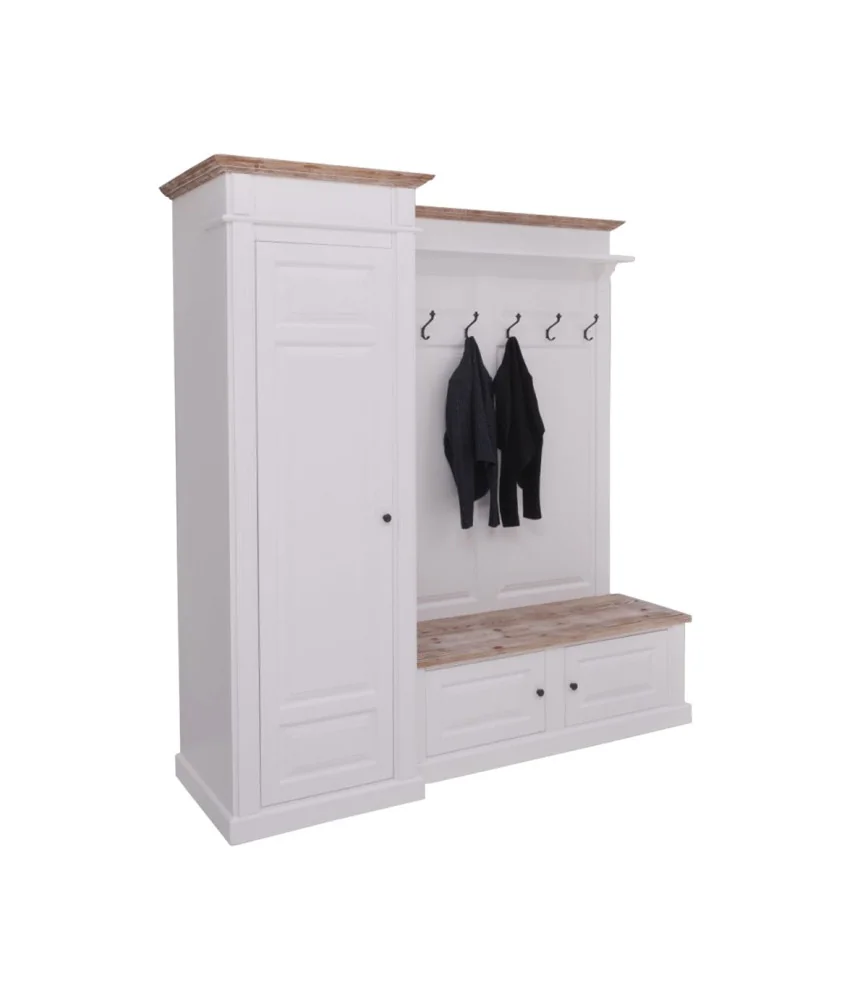 Meuble d'entrée porte manteaux + placard Gauche L205 x H210 x P65