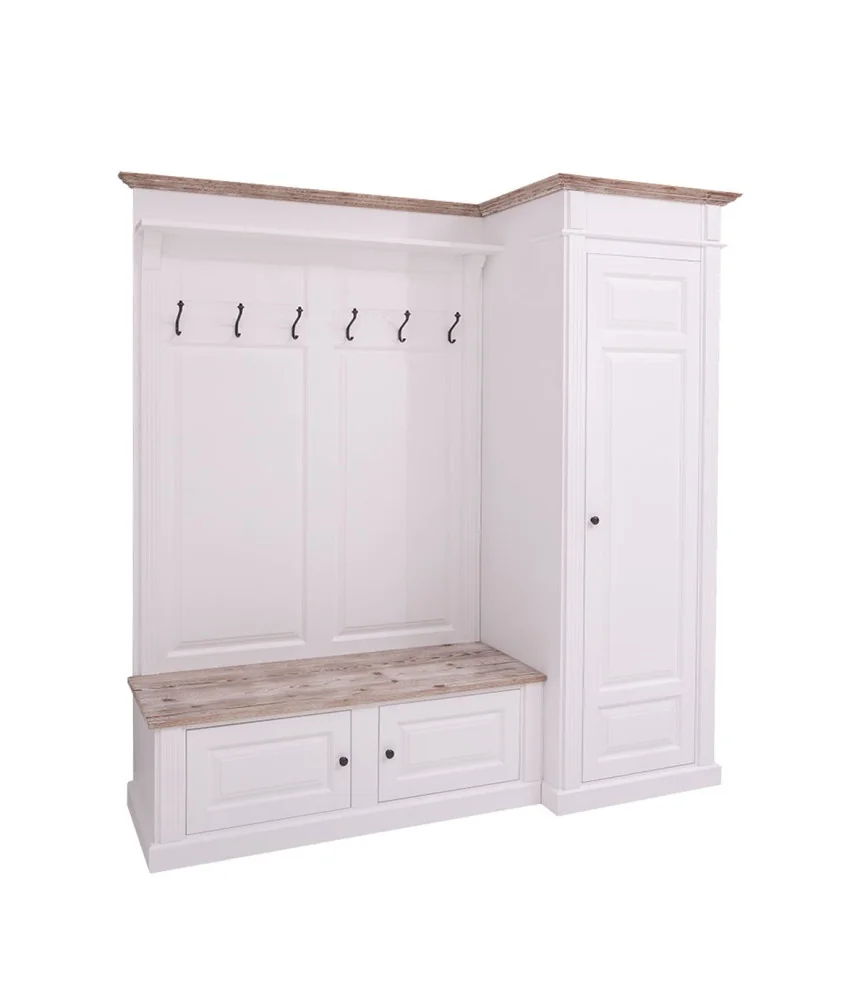 Meuble d'entrée porte manteaux + placard Droit L205 x H210 x P65