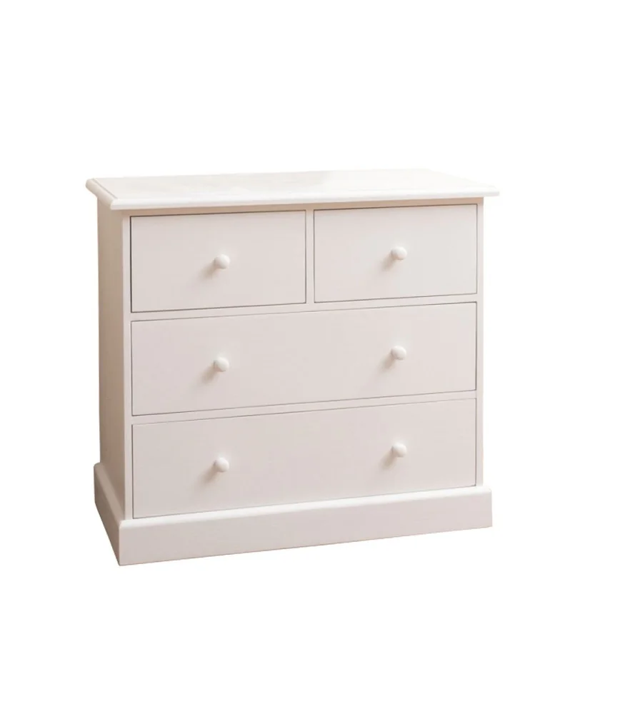 Commode 2 tiroirs PM + 2 tiroirs GM - L 100 x H 90 x P 50 bouton bois