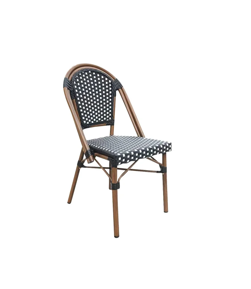 Chaise Montmartre noire et blanche empilable