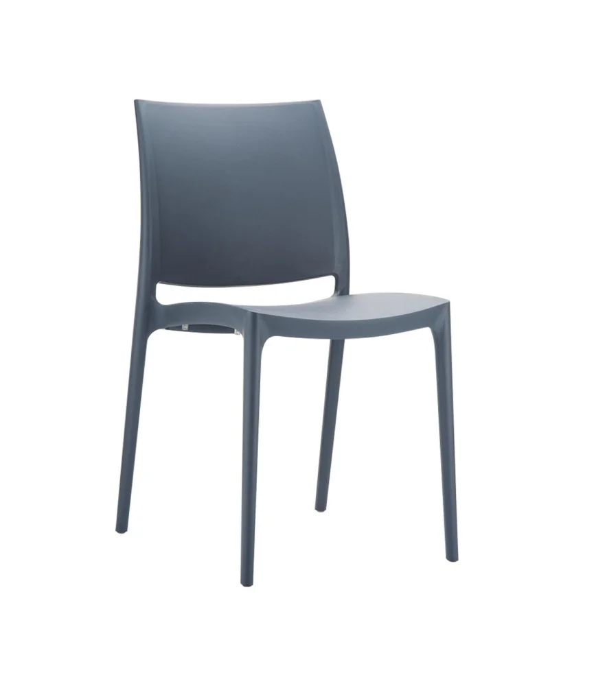 Chaise Nova gris foncé empilable
