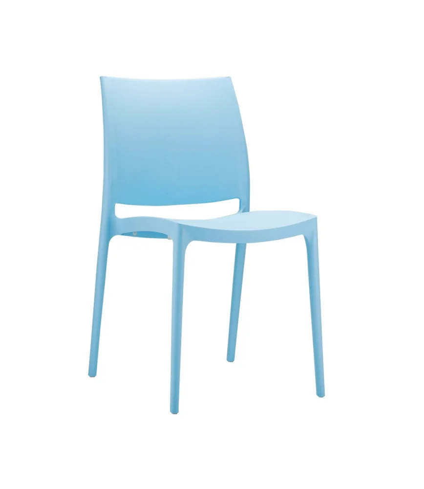 Chaise Nova bleue empilable