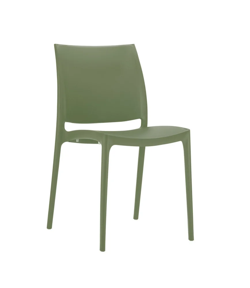 Chaise Nova vert olive empilable