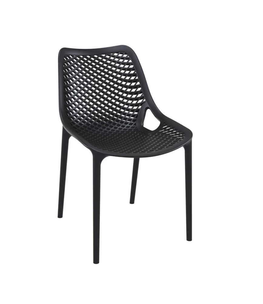 Chaise Air noire empilable