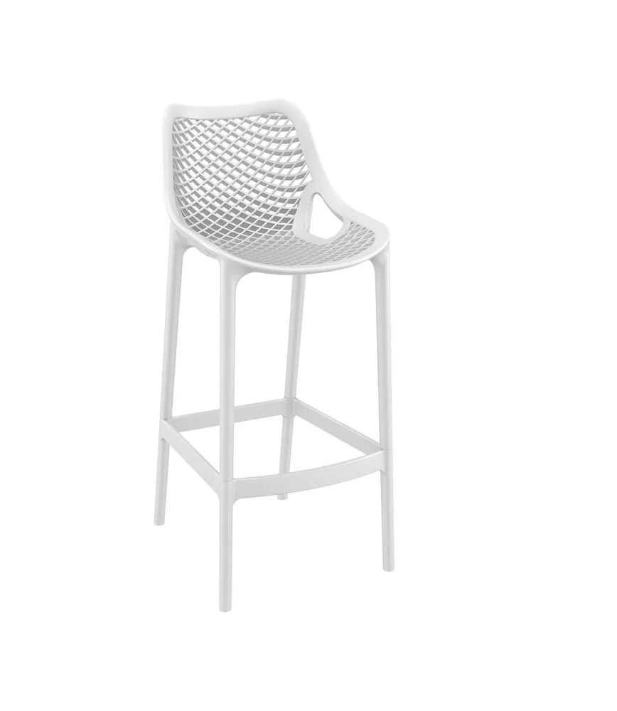 Chaise de bar blanche Air empilable