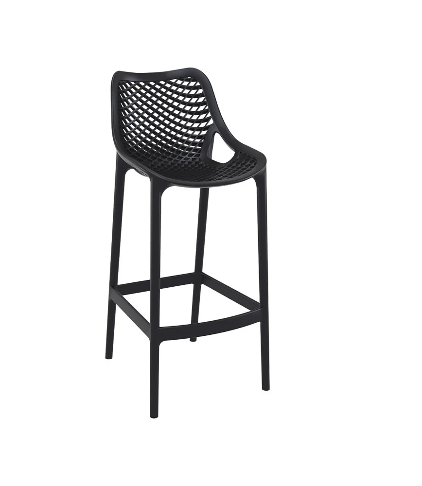 Chaise de bar noire Air empilable