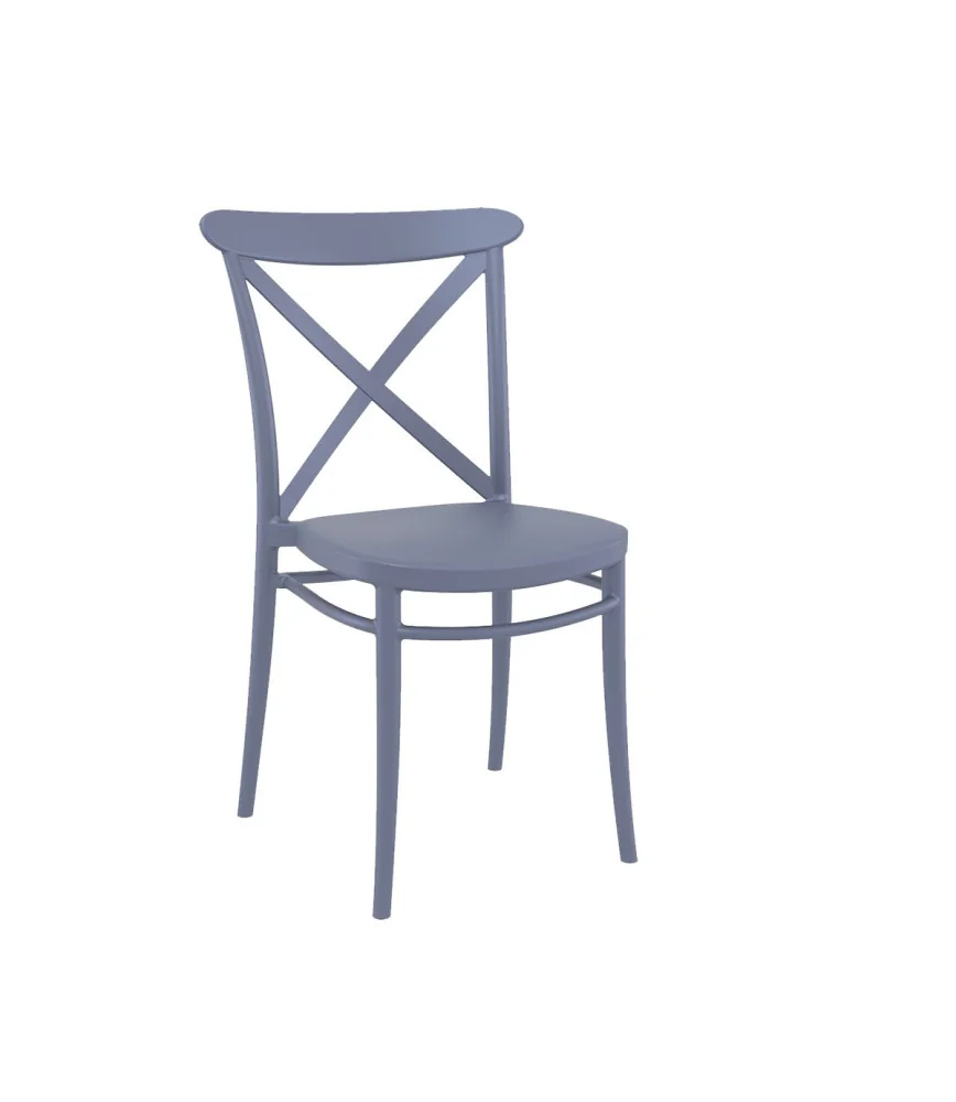 Chaise cross grise empilable