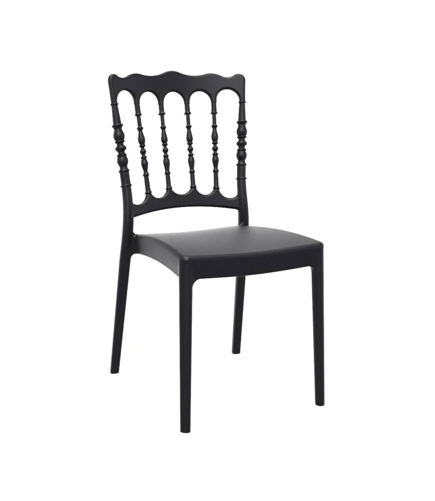 Chaise Napoléon garden noire empilable