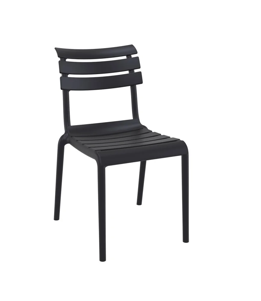 Chaise Helen noire empilable