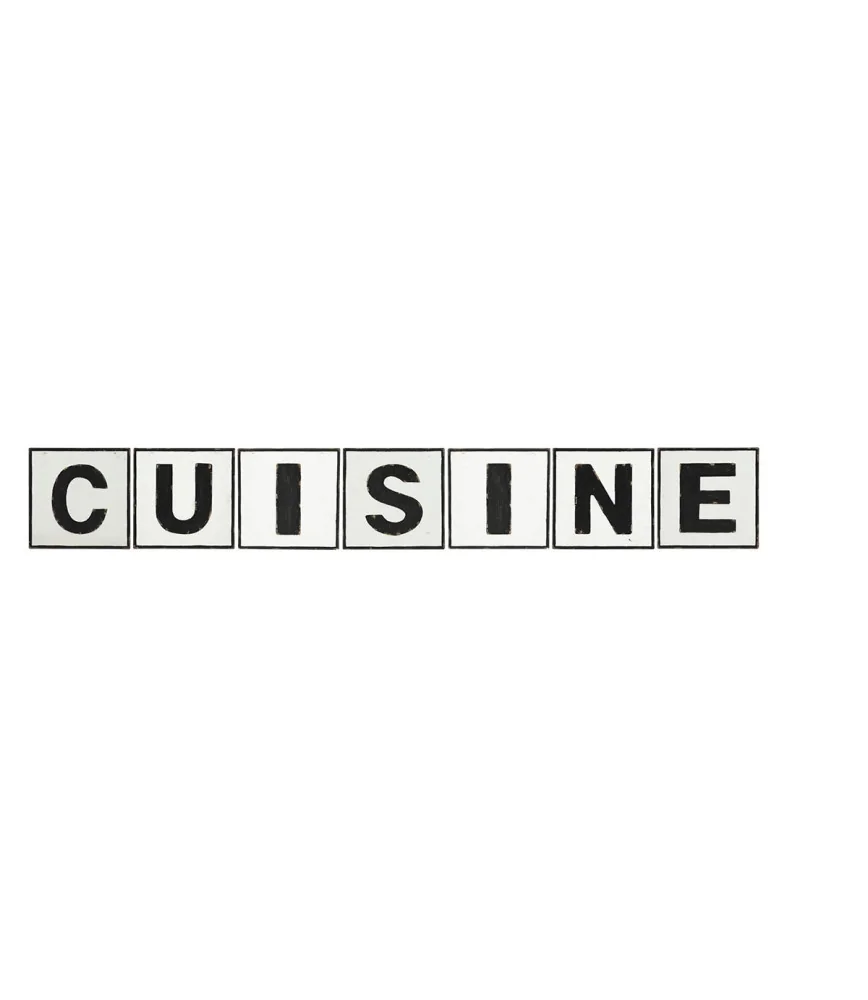 Ensemble 7 plaques embossées mot "CUISINE"
