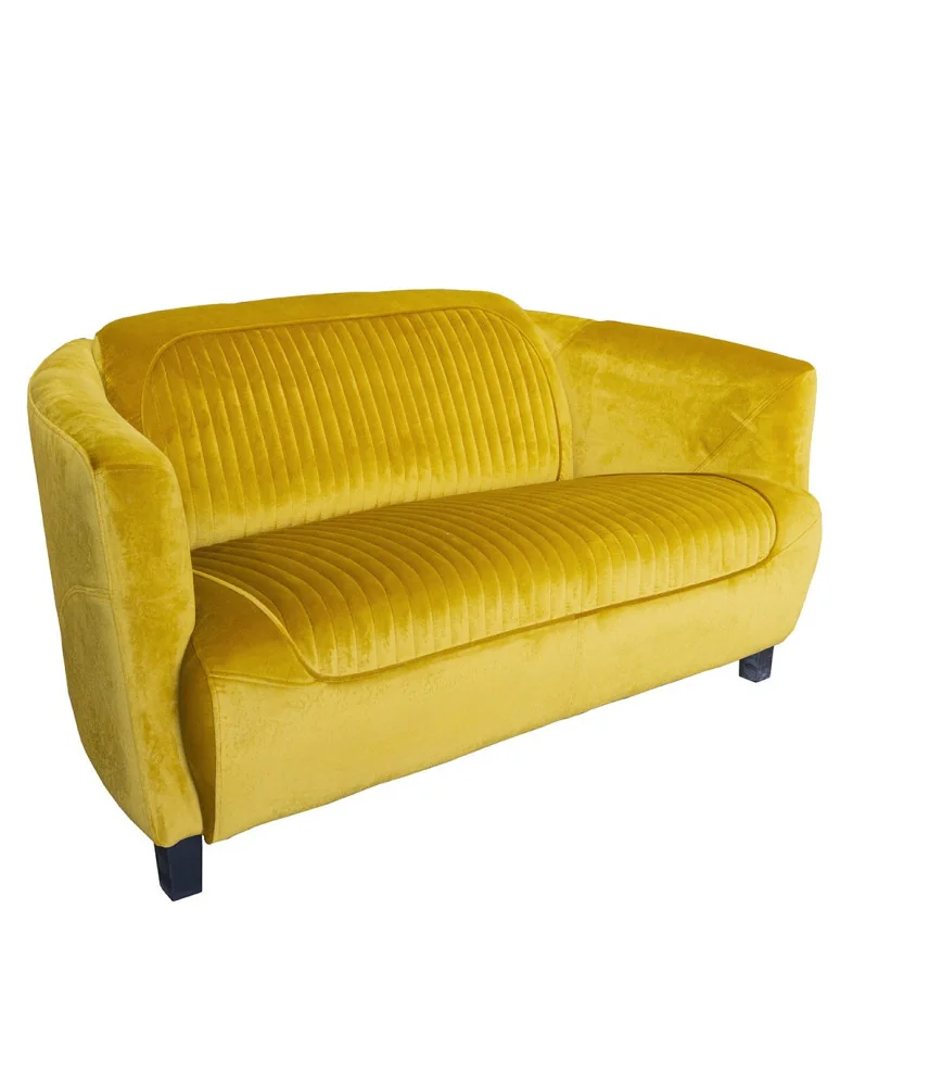 Canapé aviateur en velours - L 125 x H 86 x P68