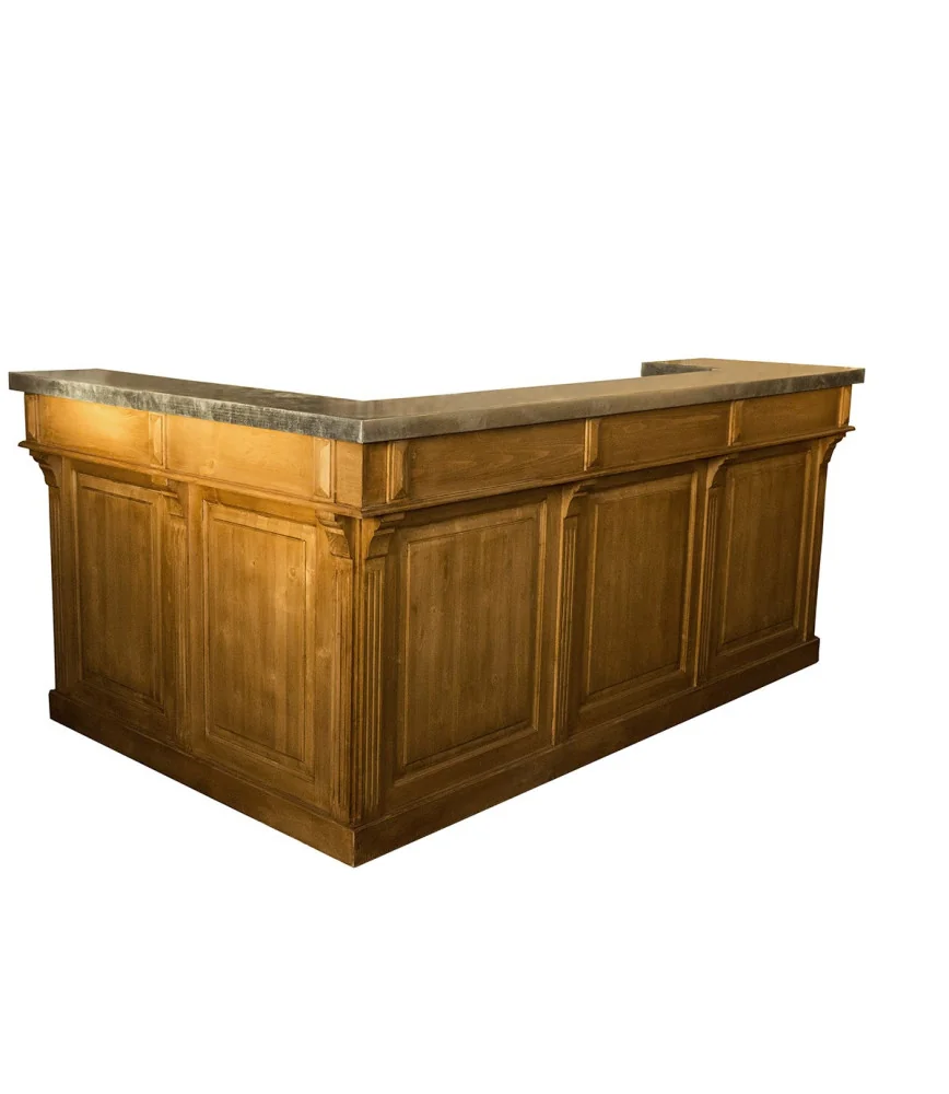 Bar en forme de L - L 250 + retour 150 x P 66 x H 110 épaisseur 5 cm