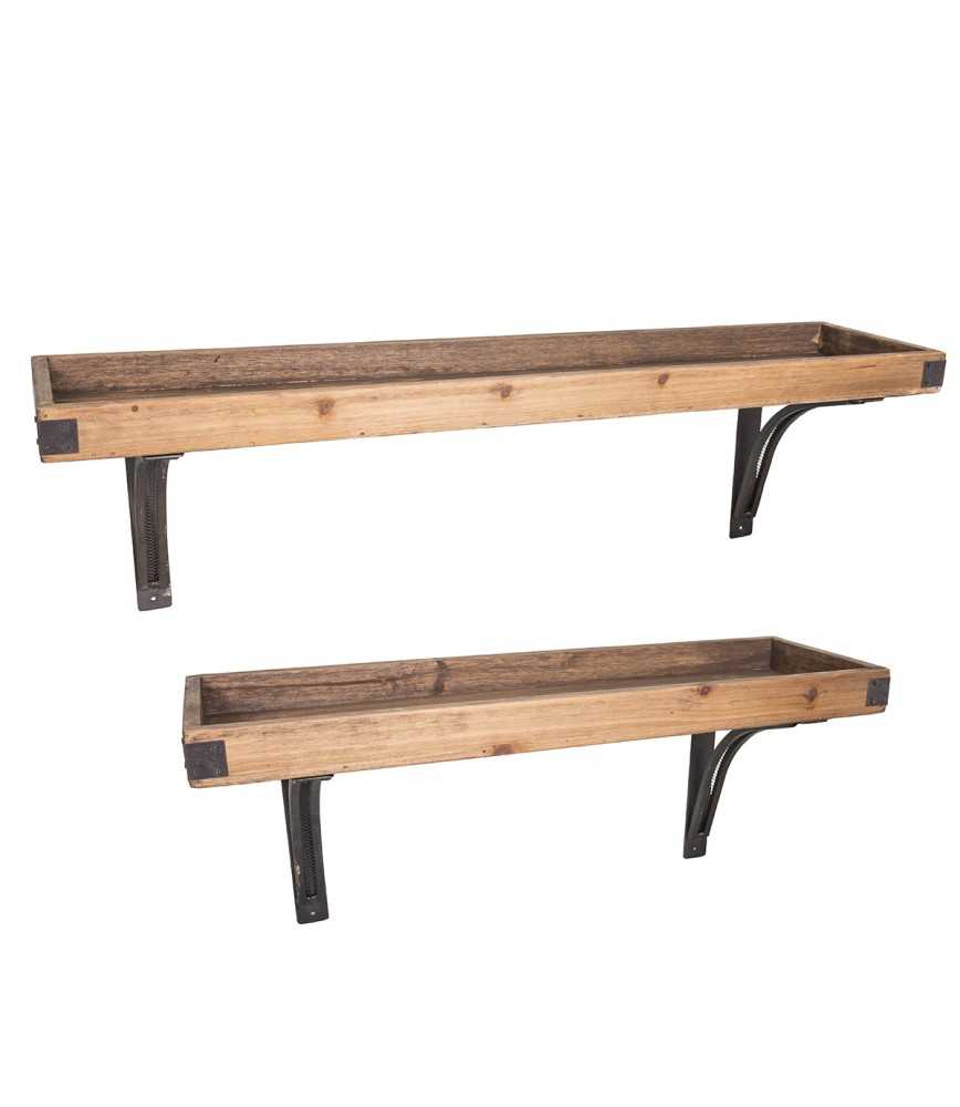 Set 2 étagères fer /bois