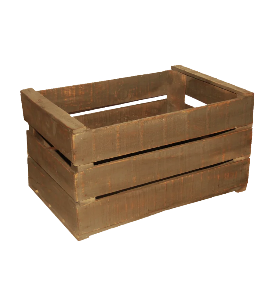 Caisse en bois taupe