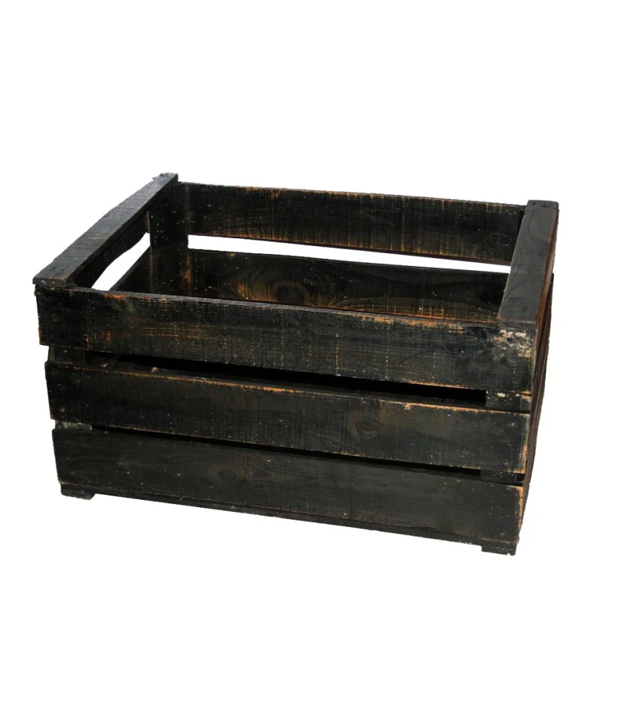 Caisse en bois noire