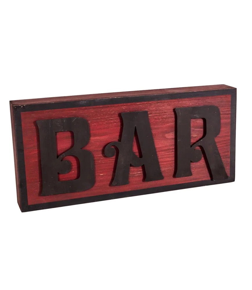 Caisson bois et fer "Bar" 40 x 18 cm