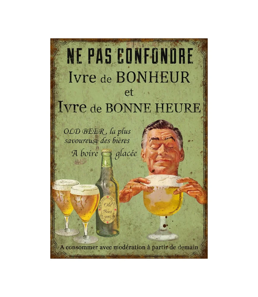 Plaque BAR ivre 21*15
