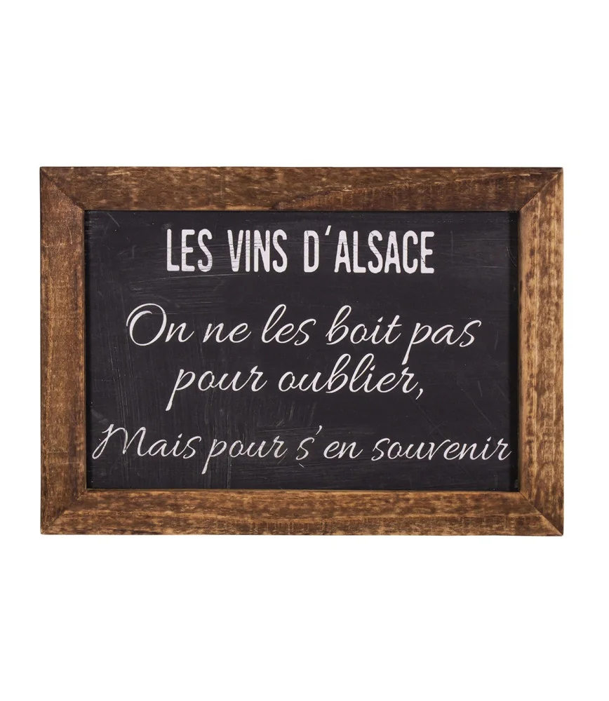 Cadre bois avec ardoise 21 x 15 cm "Les vins d'Alsace"