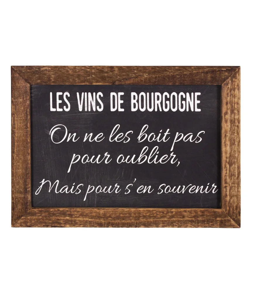 Cadre bois avec ardoise 21 x 15 cm "Les vins de Bourgogne"