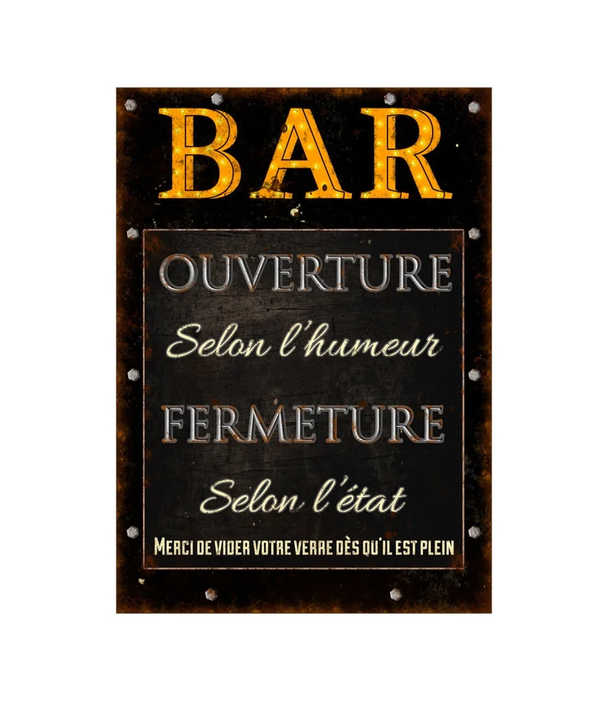 Plaque BAR ouverture 36*28