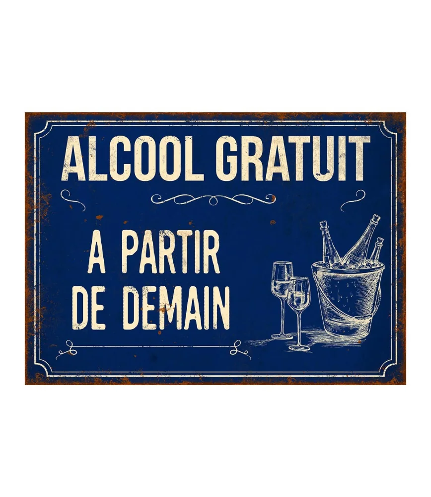 Plaque "Alcool gratuit" 21 x 15 cm