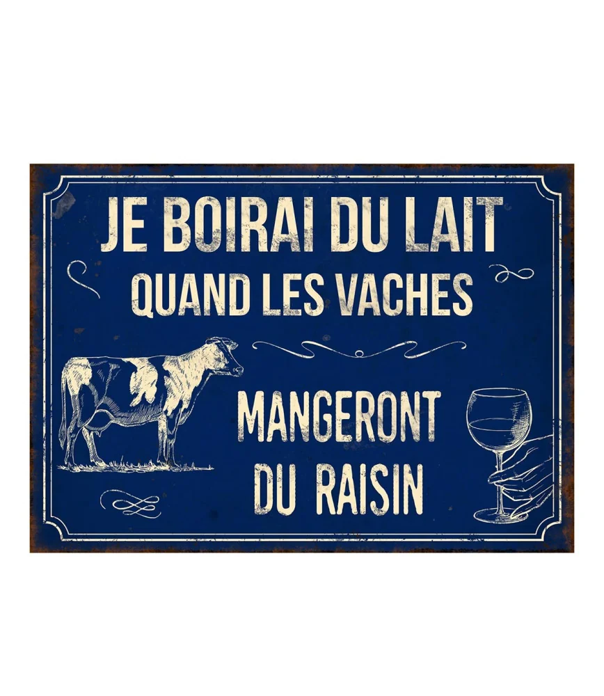Plaque "Je boirai du lait" 21 x 15 cm