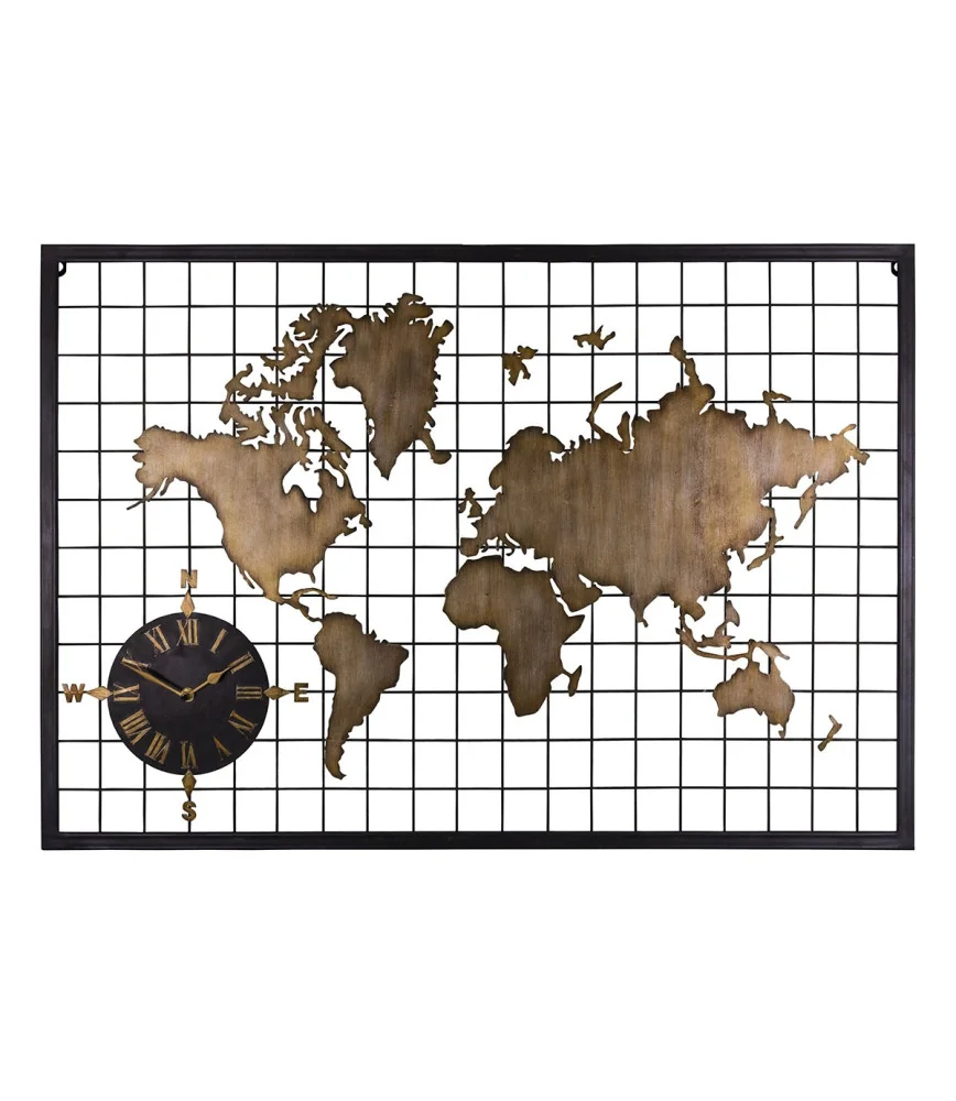 Mappemonde 60 x 88 cm avec pendule