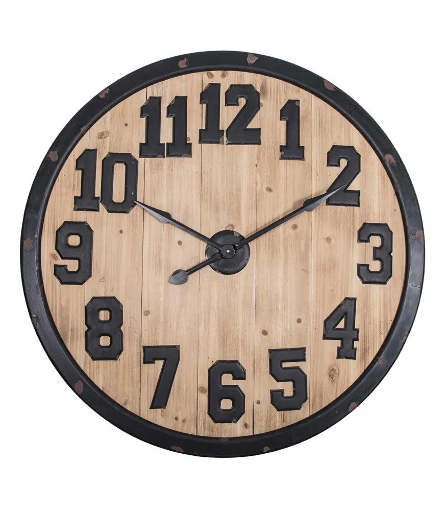 Pendule bois/métal Ø 102cm