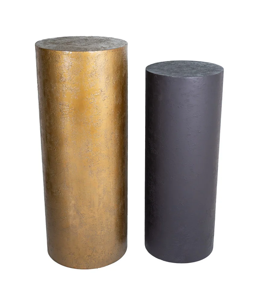 Set 2 colonnes déco noire H:89- dorée H:79