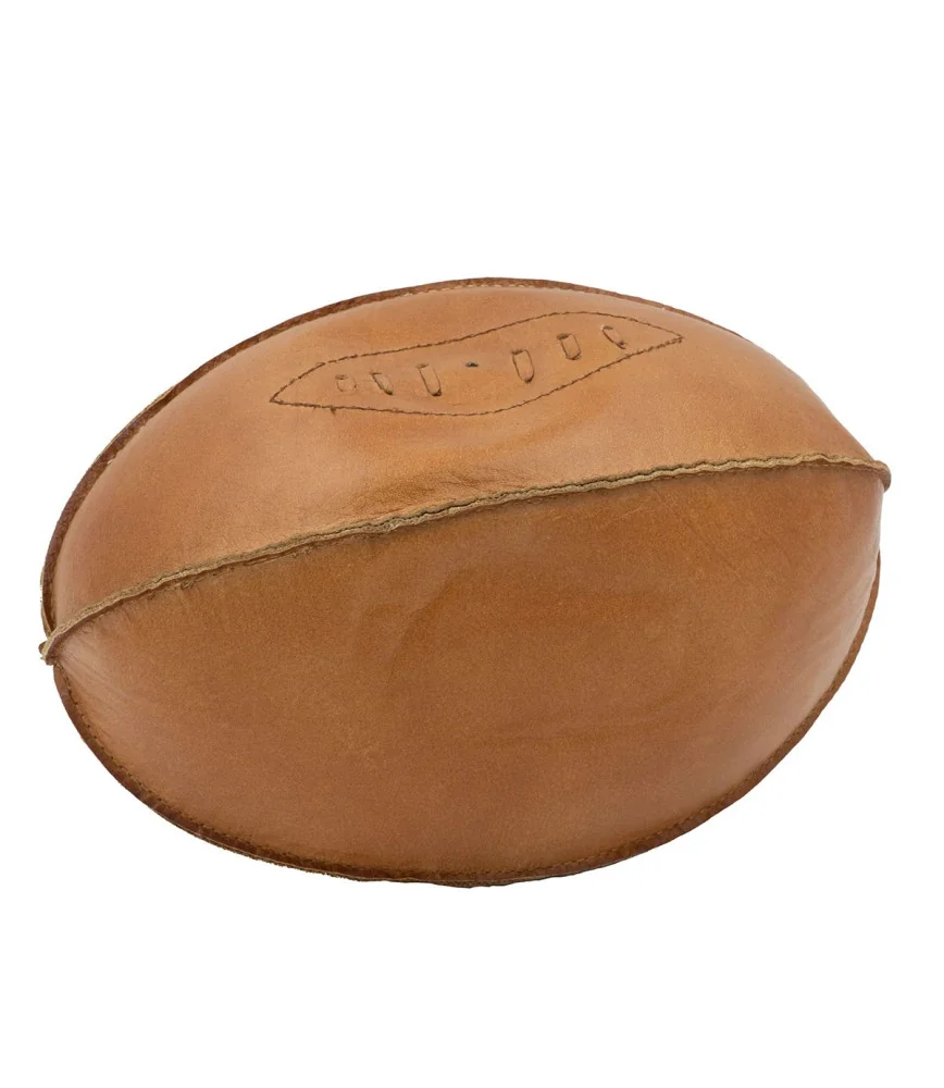 Ballon de rugby cuir couleur cognac
