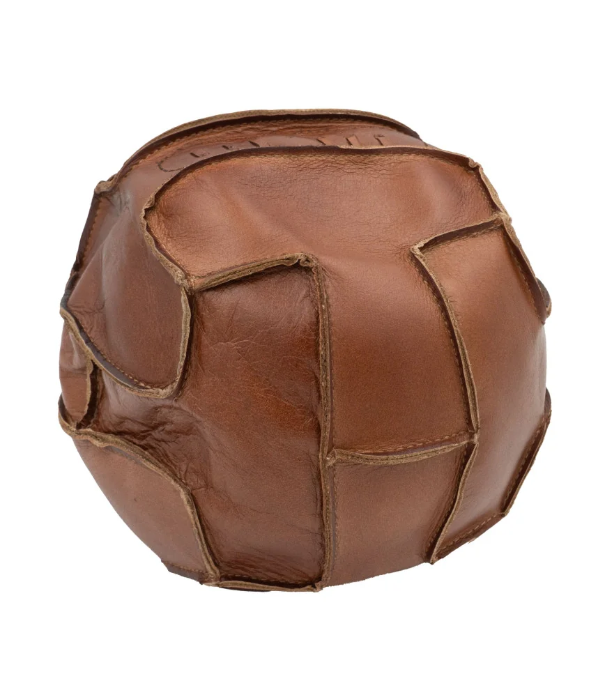Ballon de foot cuir couleur dark brown