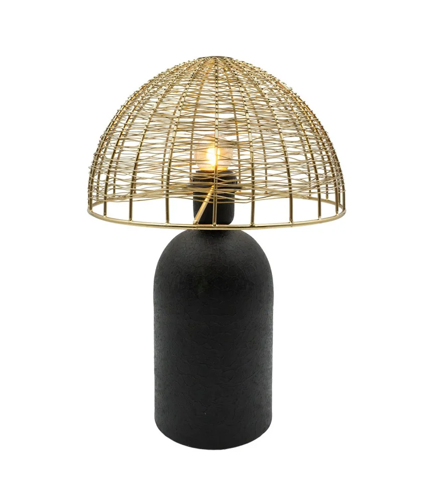 Lampe noire et fil doré
