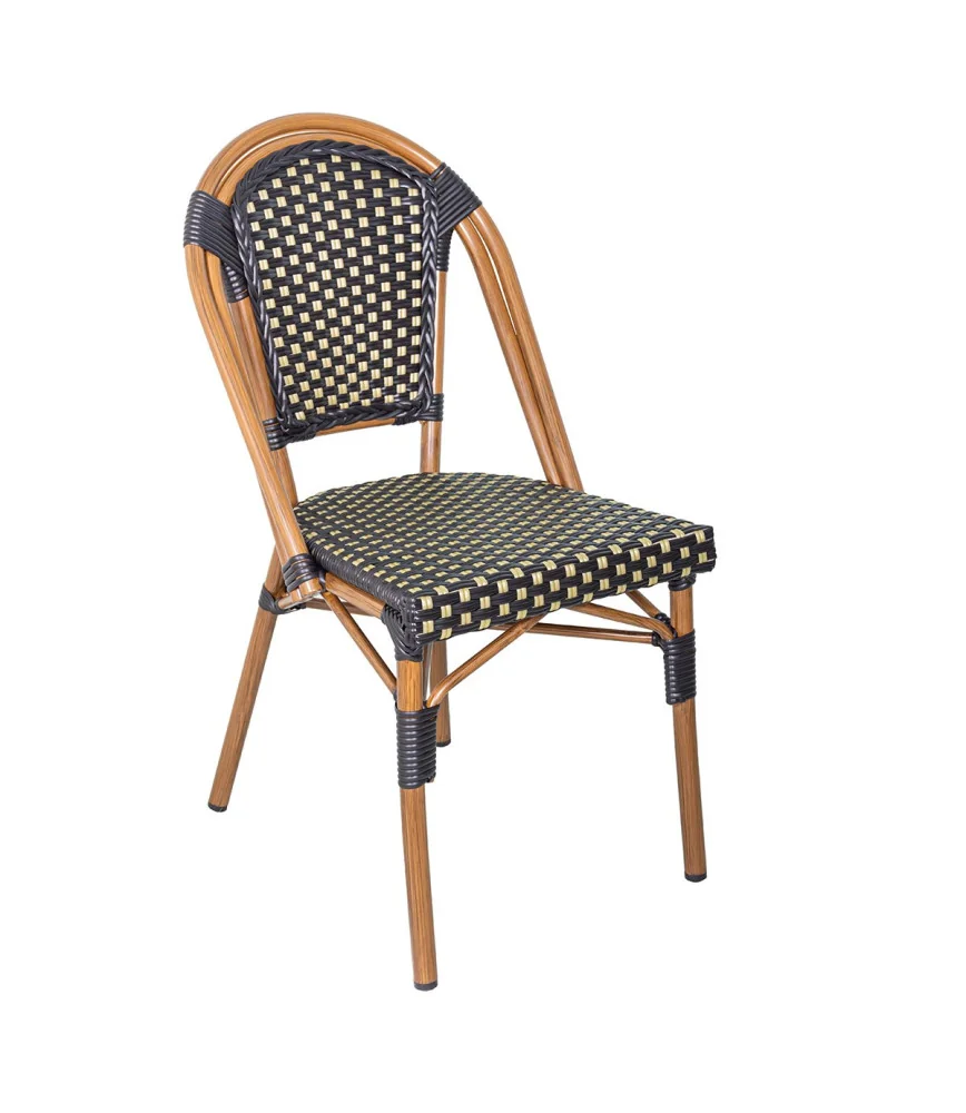 Chaise Montmartre noire et or empilable