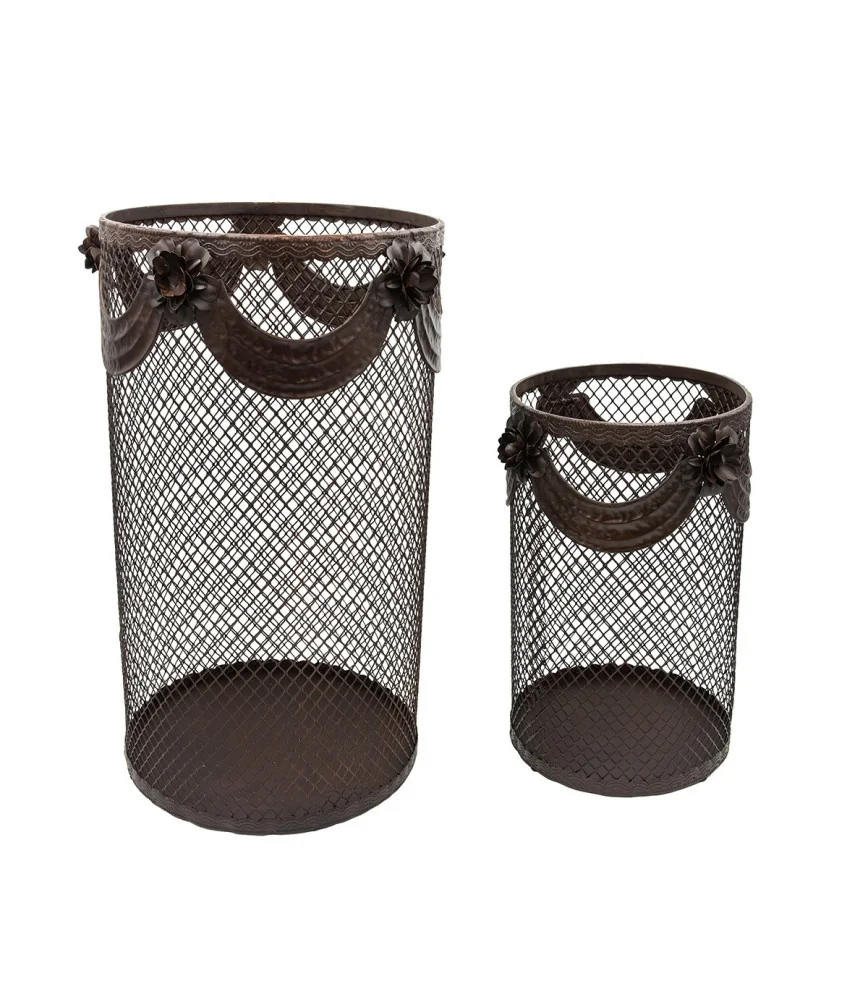 Set 2 porte parapluies antique grillagé