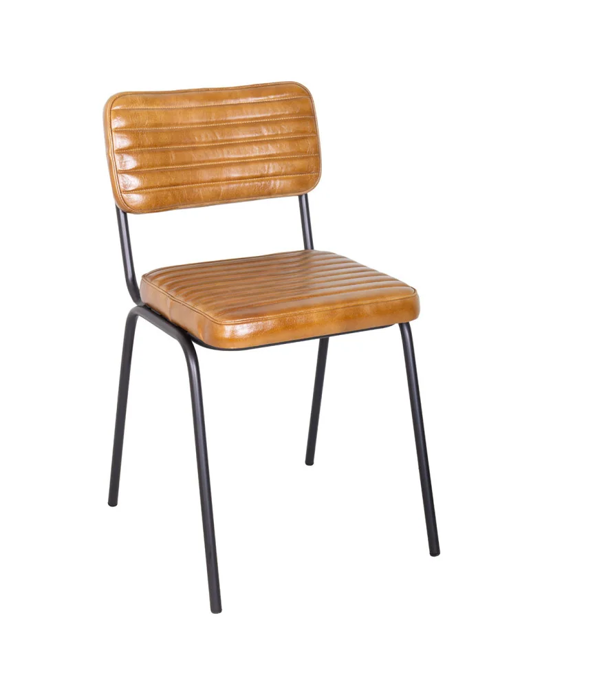 Chaise en cuir cognac