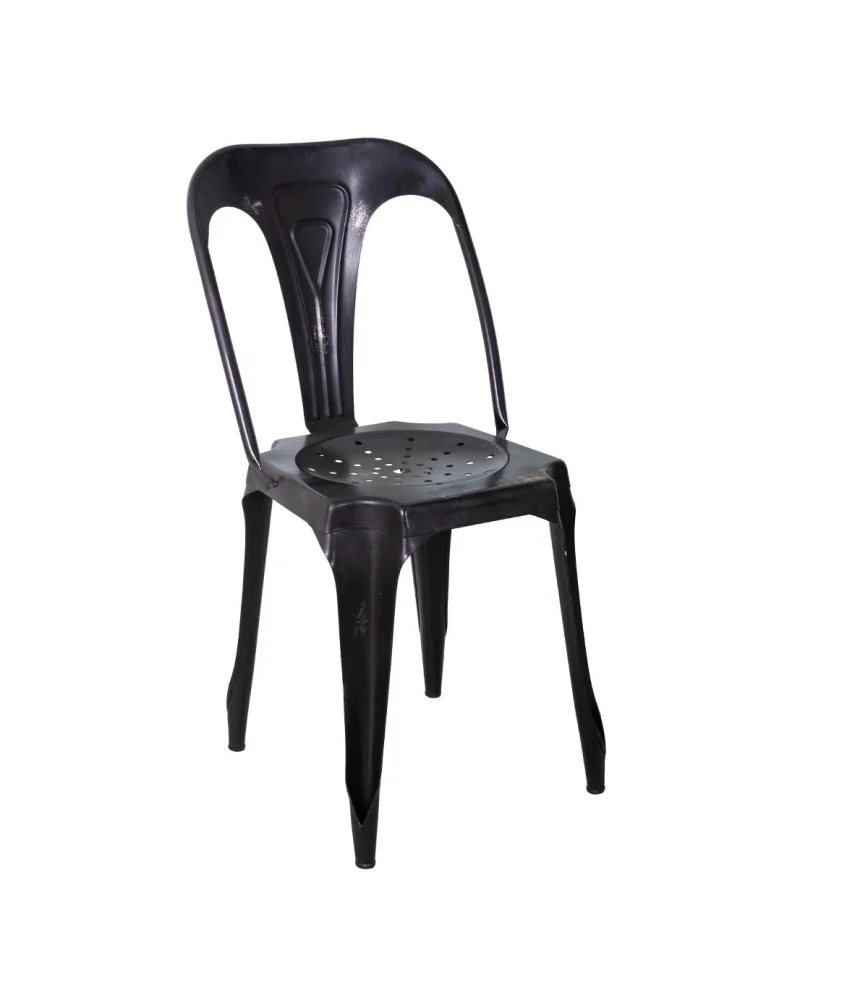 Chaise fer noir antique